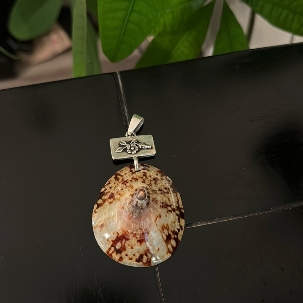 Unique Shell And Silver Pendant - image 1